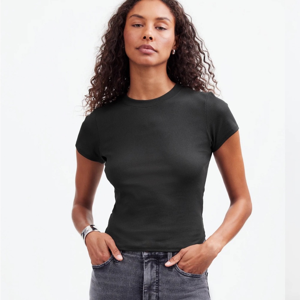Madewell Cotton Ribbed Crewneck Short Sleeve Tee